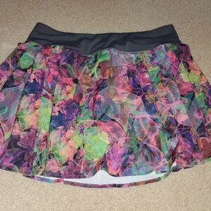 lululemon athletica Multicolor Floral Mesh Skort with Black Waistband
